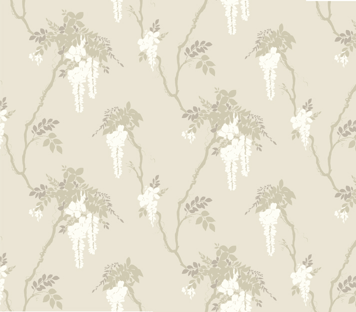 Tapet Leonora, Ivory Neutral Luxury Floral, 1838 Wallcoverings, 5.3mp / rola 1838 Wallcoverings
