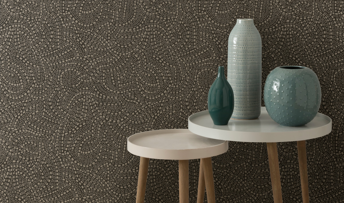 Tapet mosaic, burnished brown luxury, 1838 wallcoverings, 5.3mp / rola 