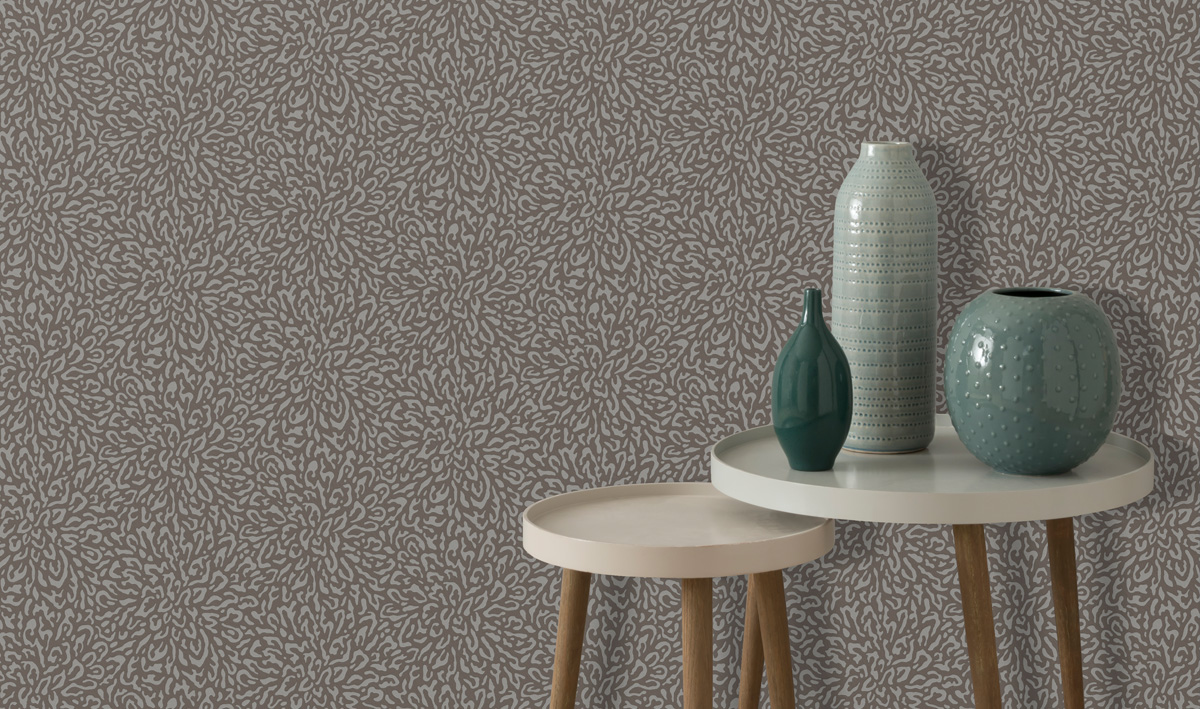 Tapet Corallo, Burnished Brown Luxury Patterned, 1838 Wallcoverings, 5.3mp / rola 1838 Wallcoverings