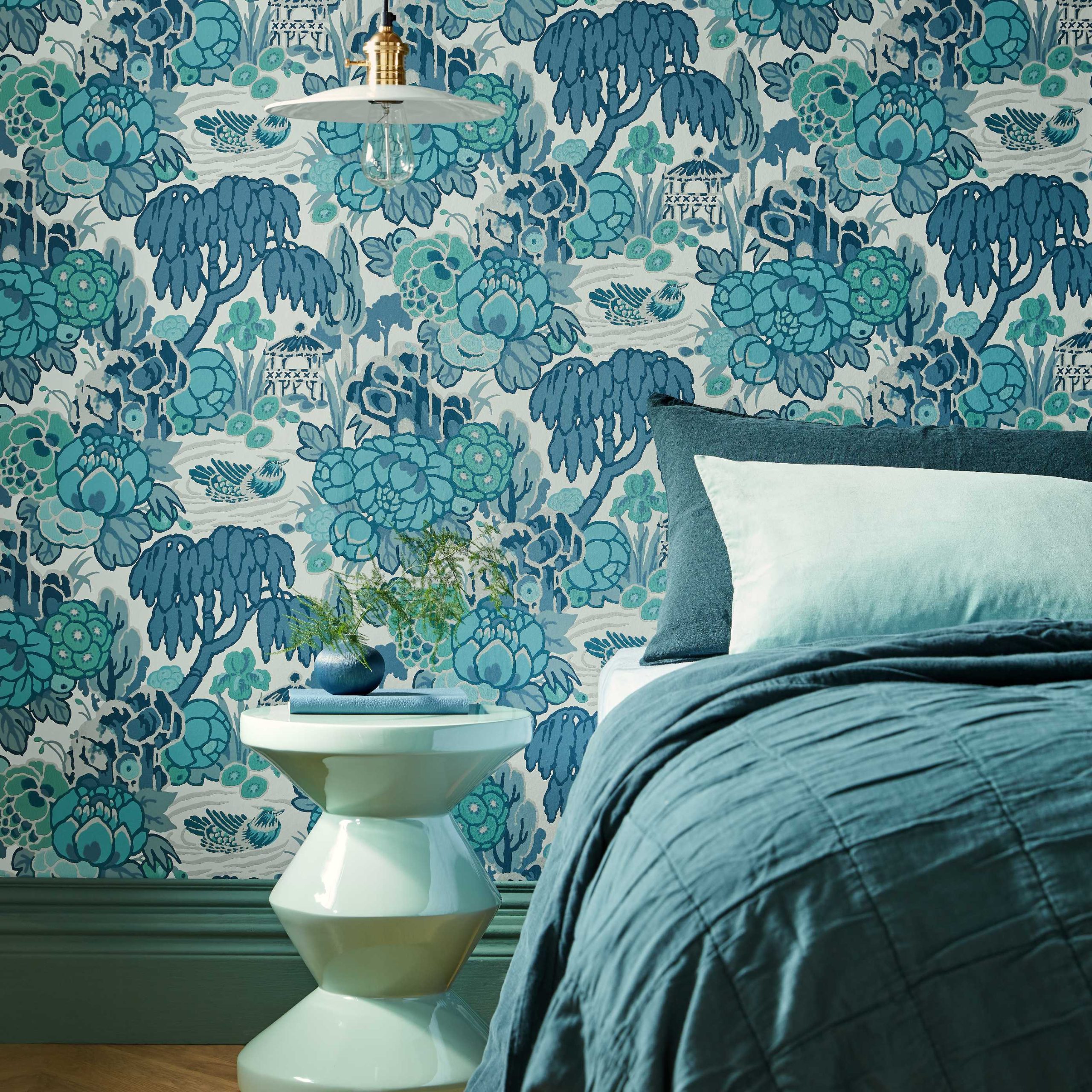 Tapet Mandarin Garden, Mist Blue, 1838 Wallcoverings, 5.3mp / rola