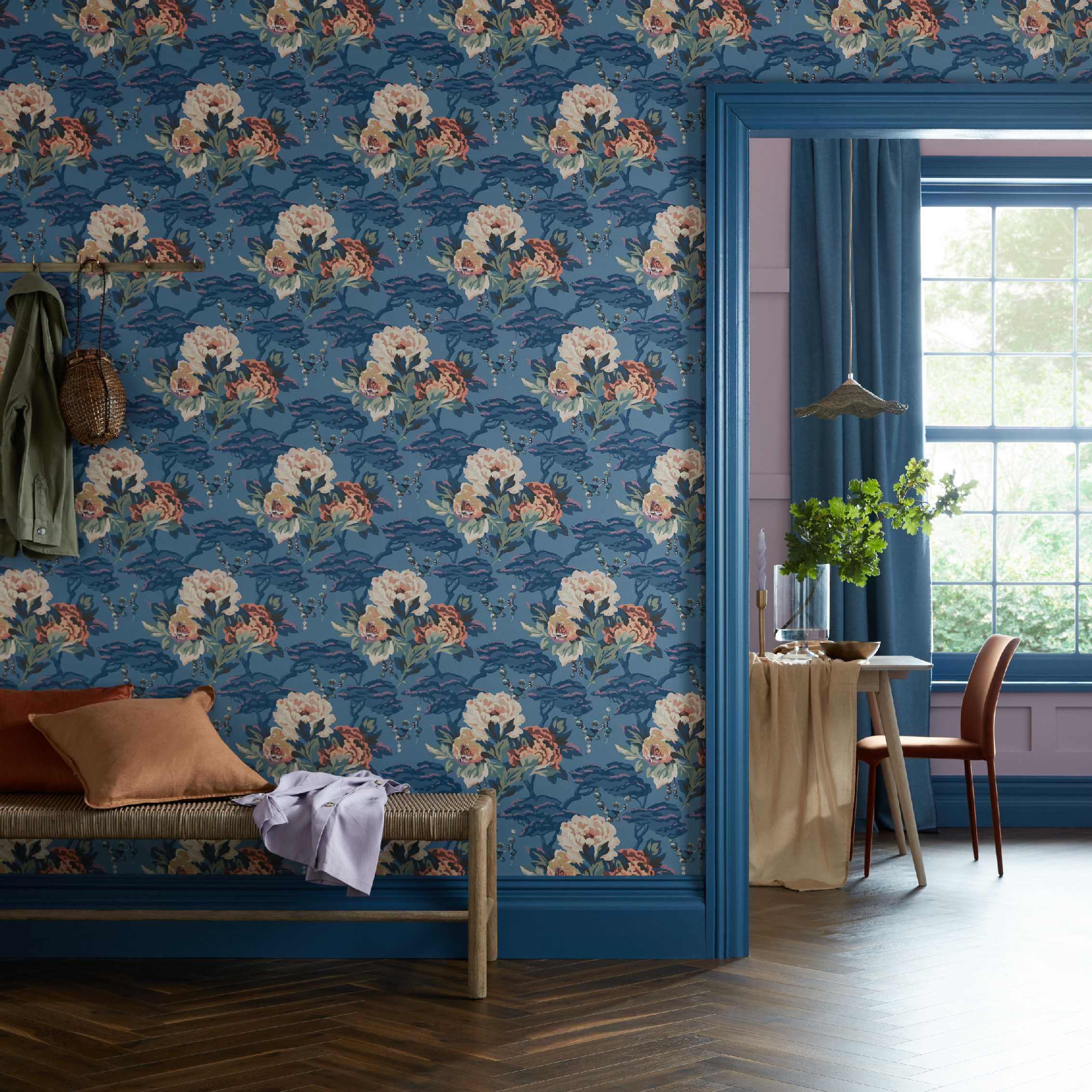 Tapet paeonia, indigo purple, 1838 wallcoverings, 5.3mp / rola 