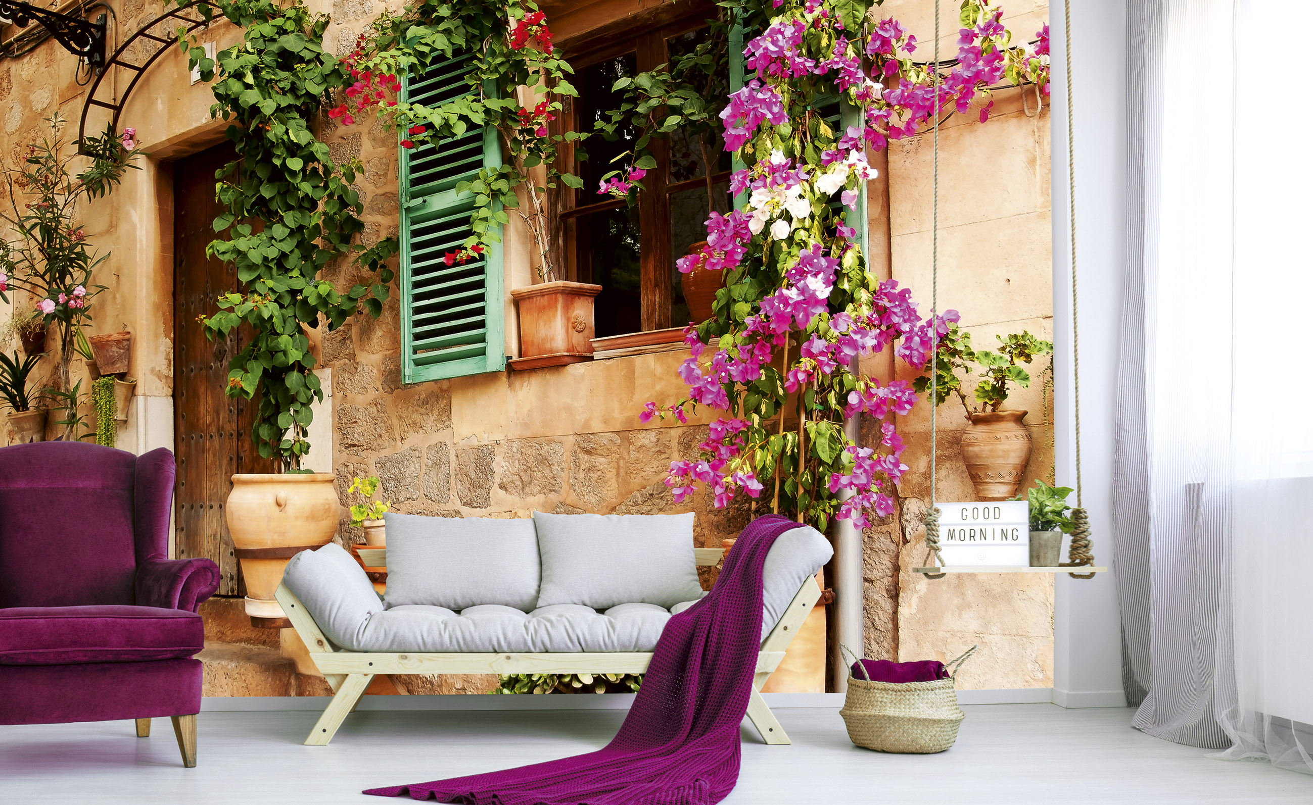 Foto tapet 3d street garden, dimex, 5 fâșii, 375 x 250cm 