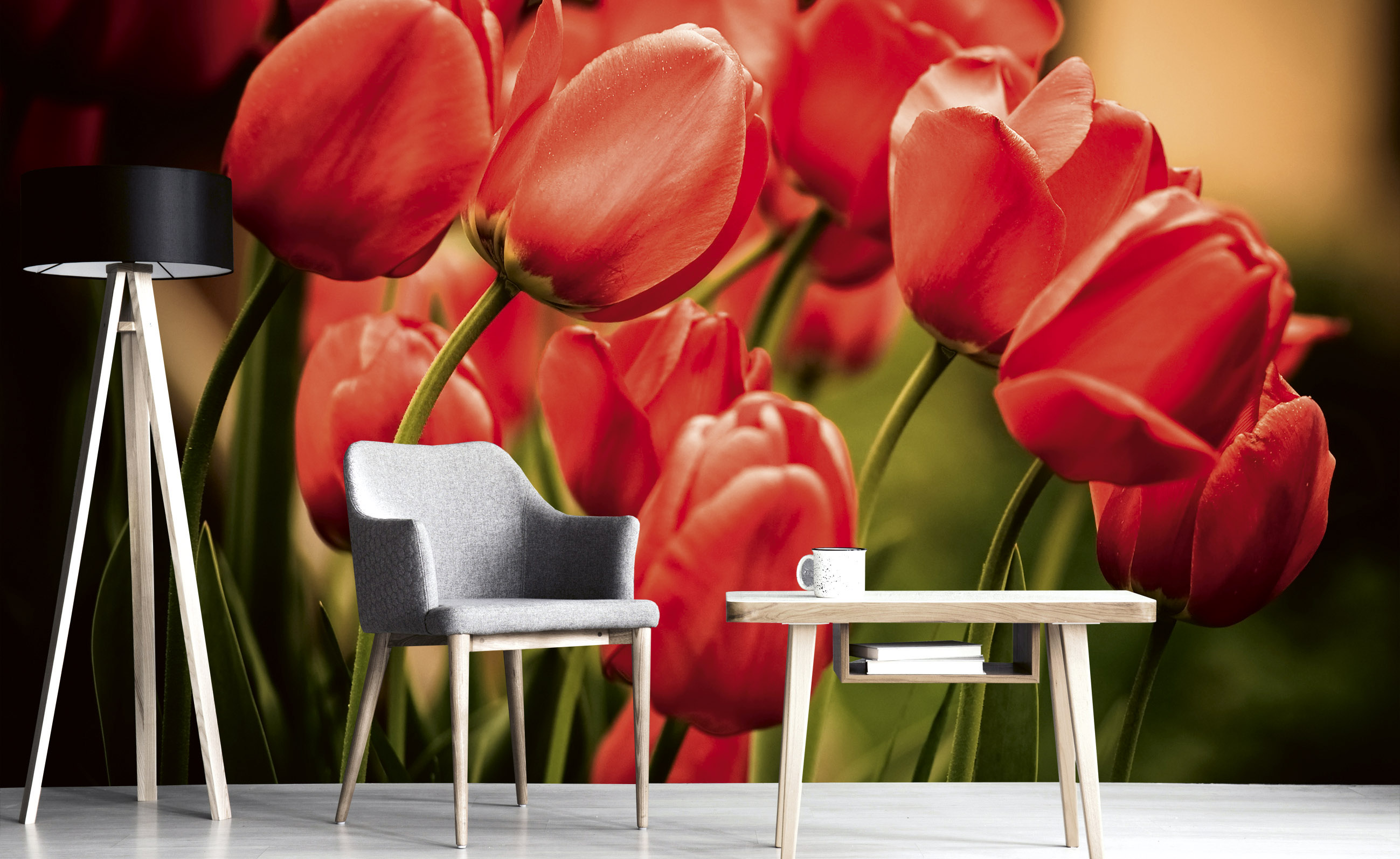 Foto tapet 3D Red Tulips, Dimex, 5 fâșii, 375 x 250cm