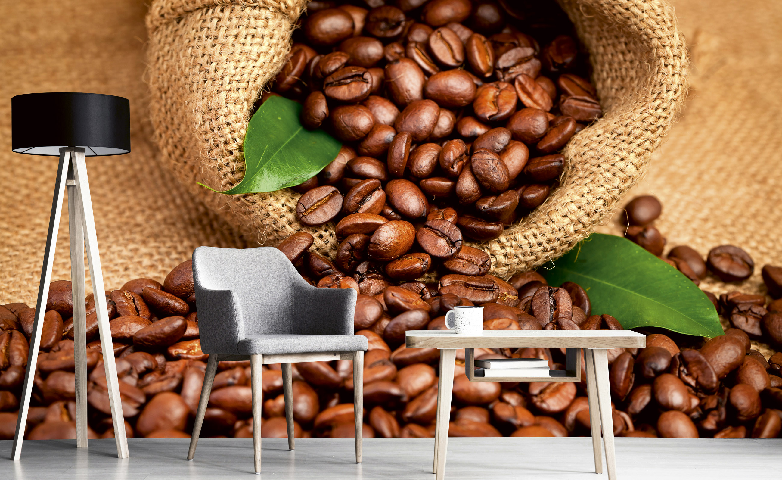 Foto tapet 3d coffee beans, dimex, 5 fâșii, 375 x 250cm 