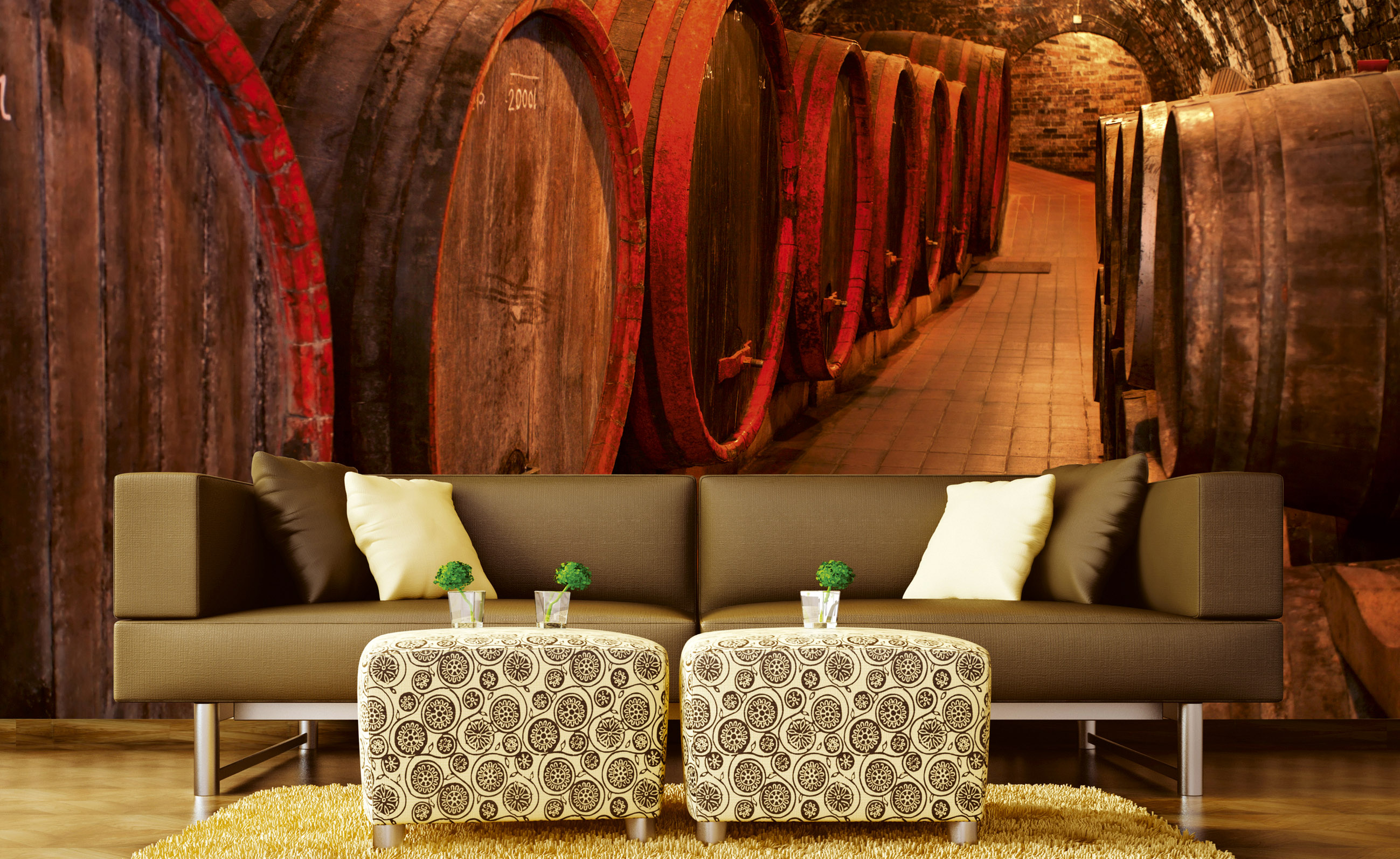 Foto tapet 3d wine barrels, dimex, 5 fâșii, 375 x 250cm 