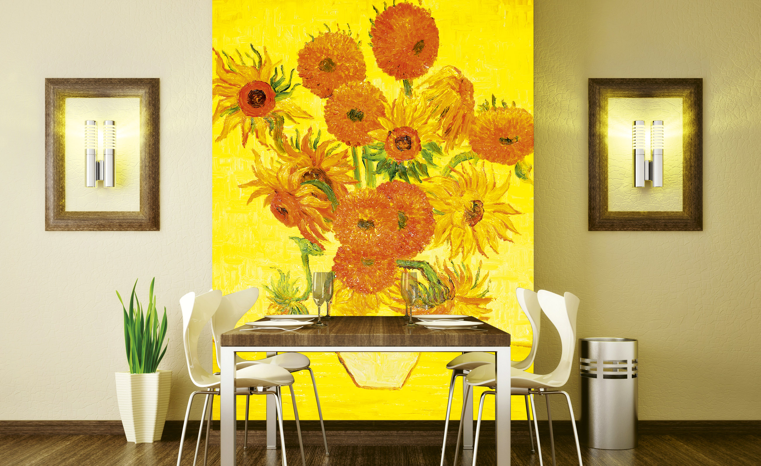 Foto tapet 3D Sunflowers, Dimex, 5 fâșii, 375 x 250cm