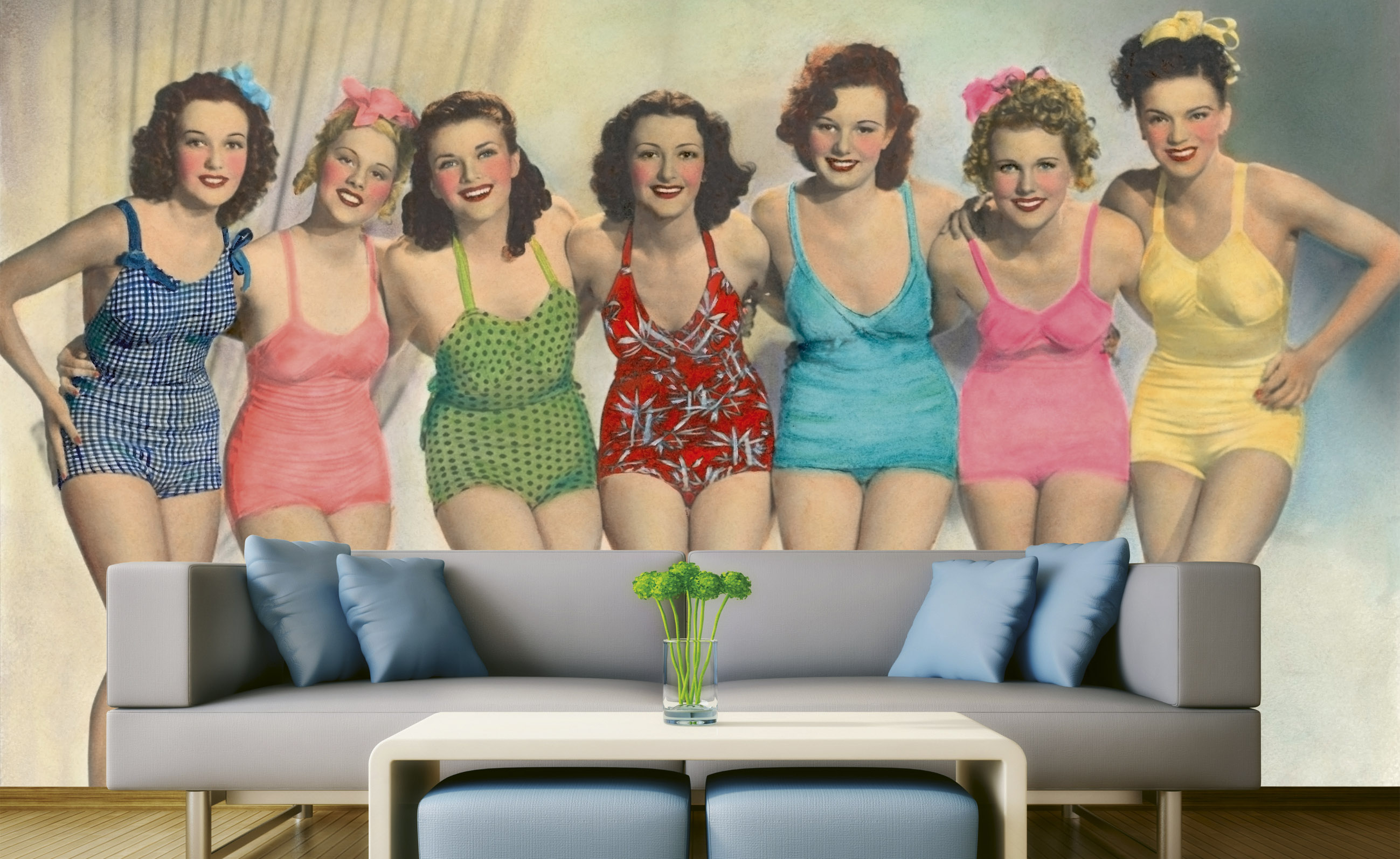 Foto tapet 3d charming ladies, dimex, 5 fâșii, 375 x 250cm 