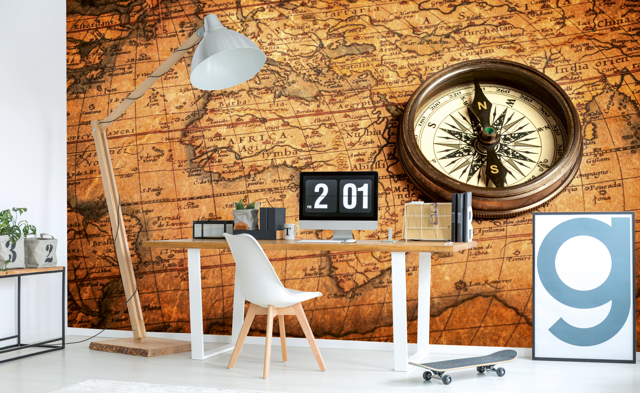 Foto tapet 3d compass, dimex, 5 fâșii, 375 x 250cm 