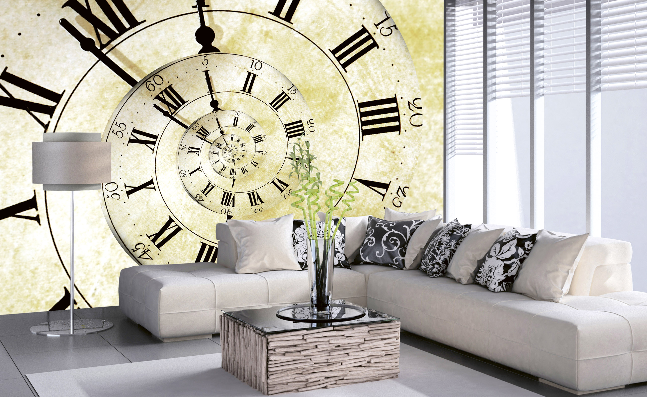 Foto tapet 3d spiral clock, dimex, 5 fâșii, 375 x 250cm 