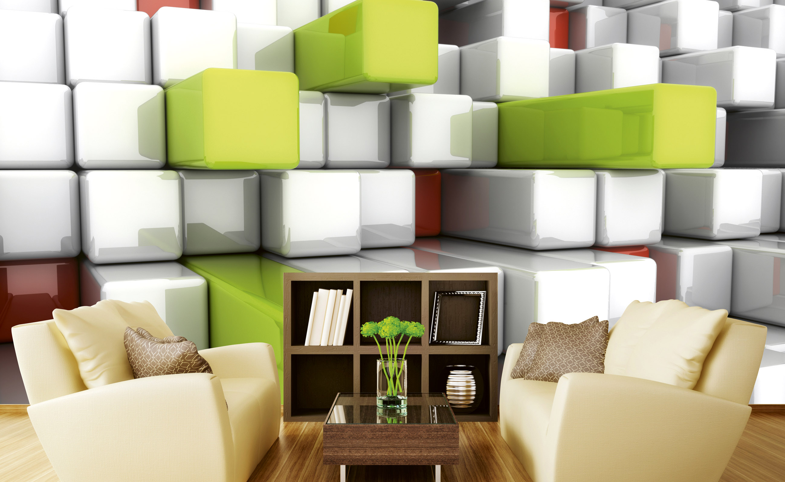 Foto tapet 3d boxes, dimex, 5 fâșii, 375 x 250cm 
