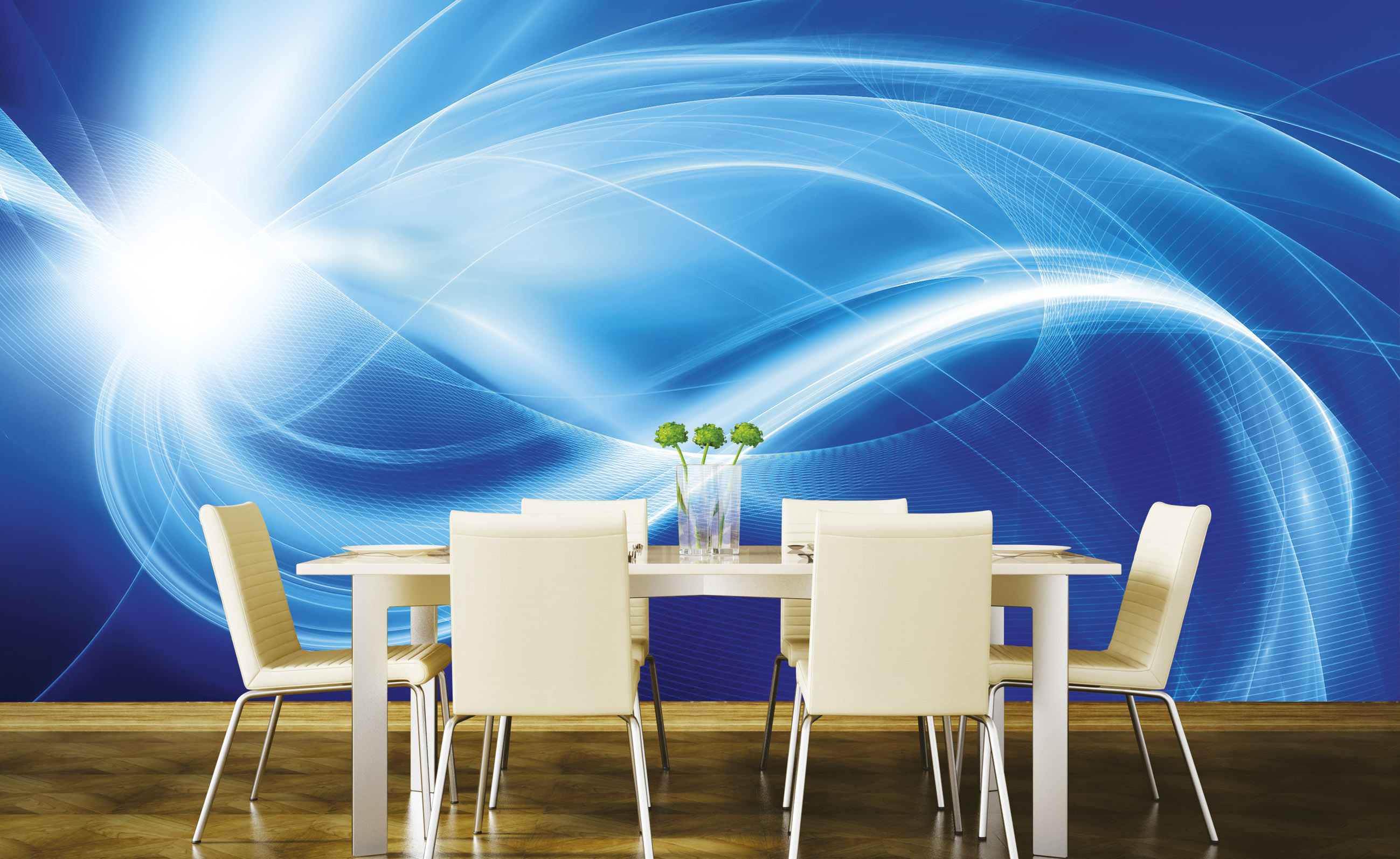 Foto tapet 3d blue abstract, dimex, 5 fâșii, 375 x 250cm 