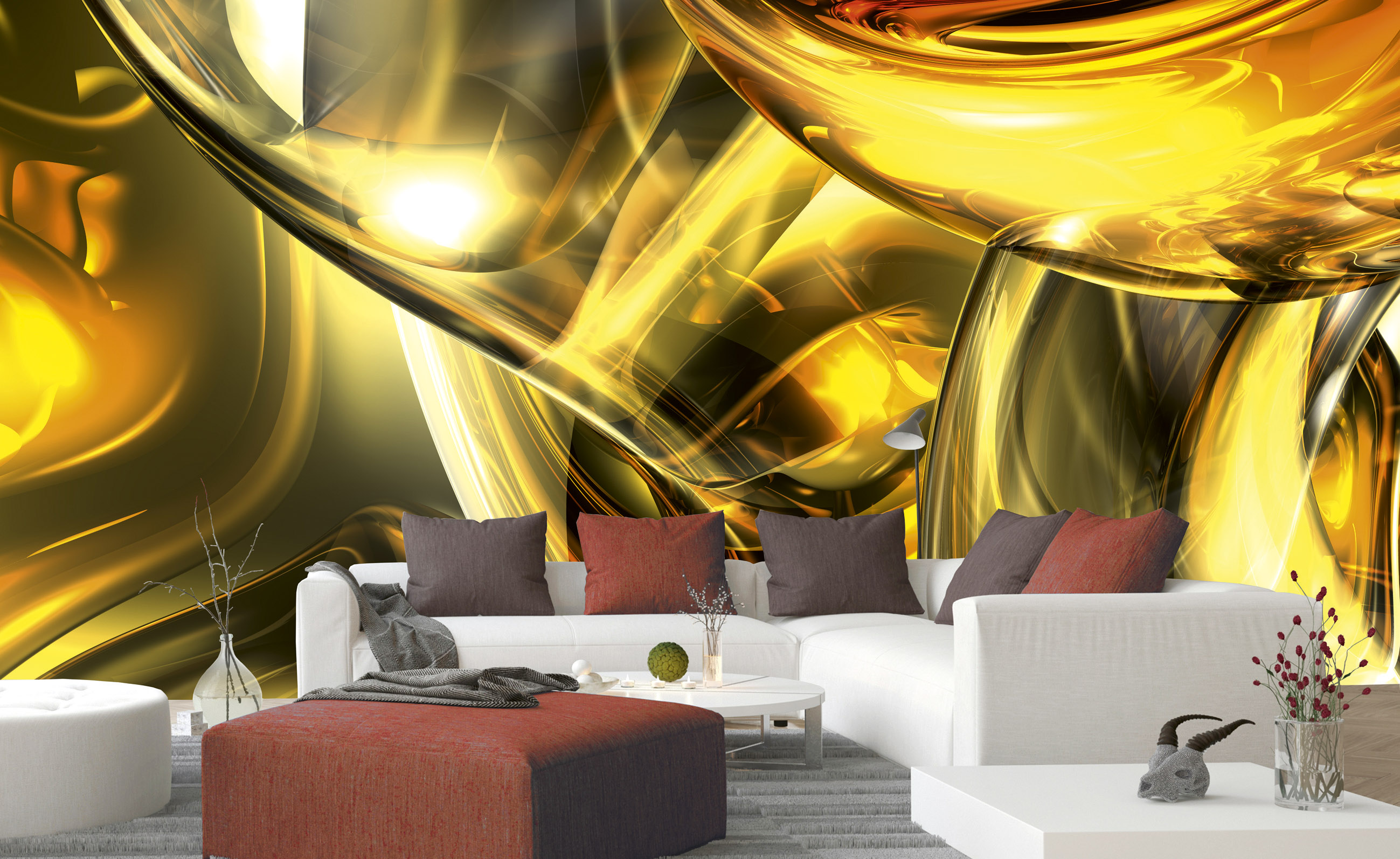 Foto tapet 3d golden wires, dimex, 5 fâșii, 375 x 250cm 