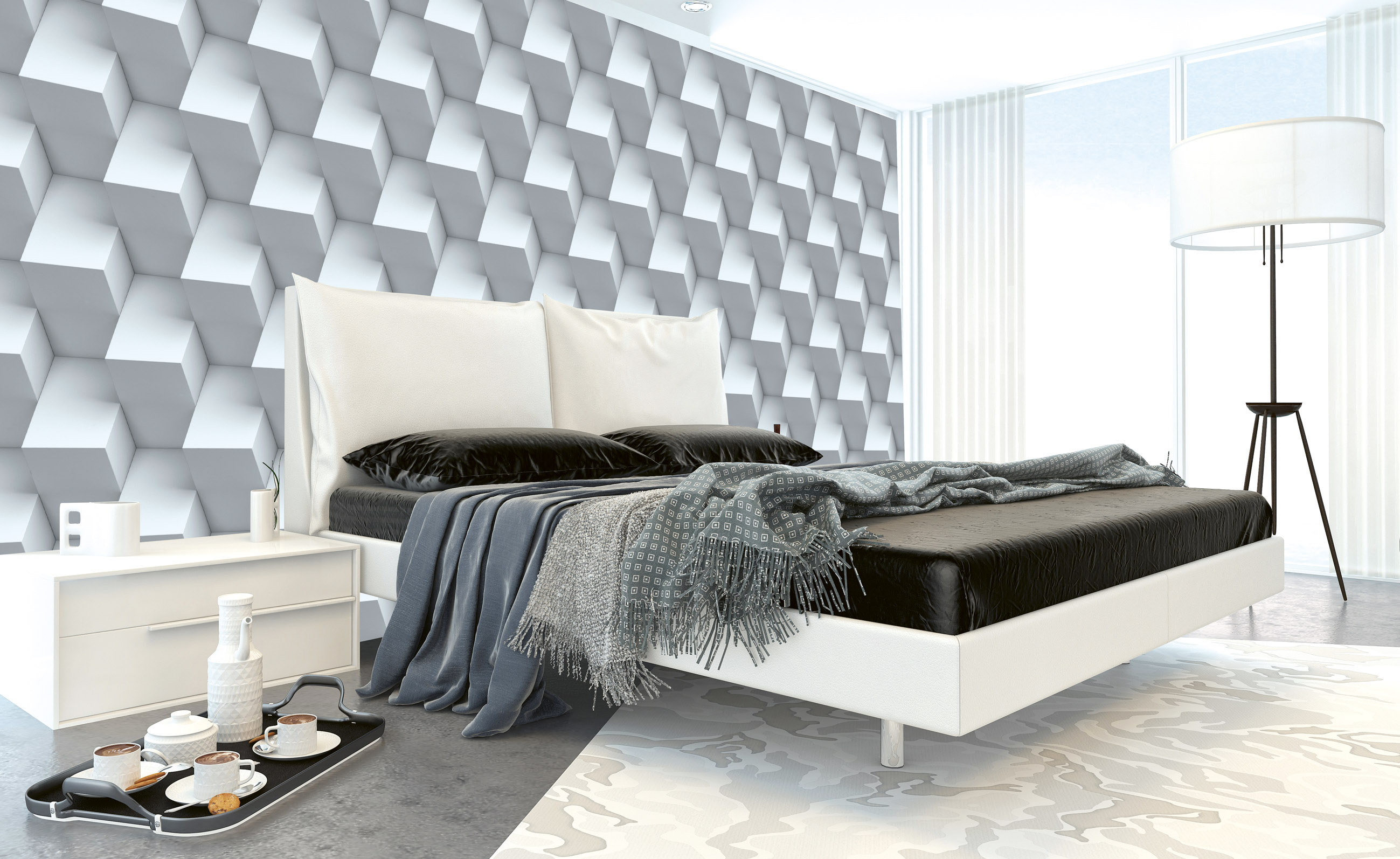 Foto tapet 3d cube wall, dimex, 5 fâșii, 375 x 250cm 