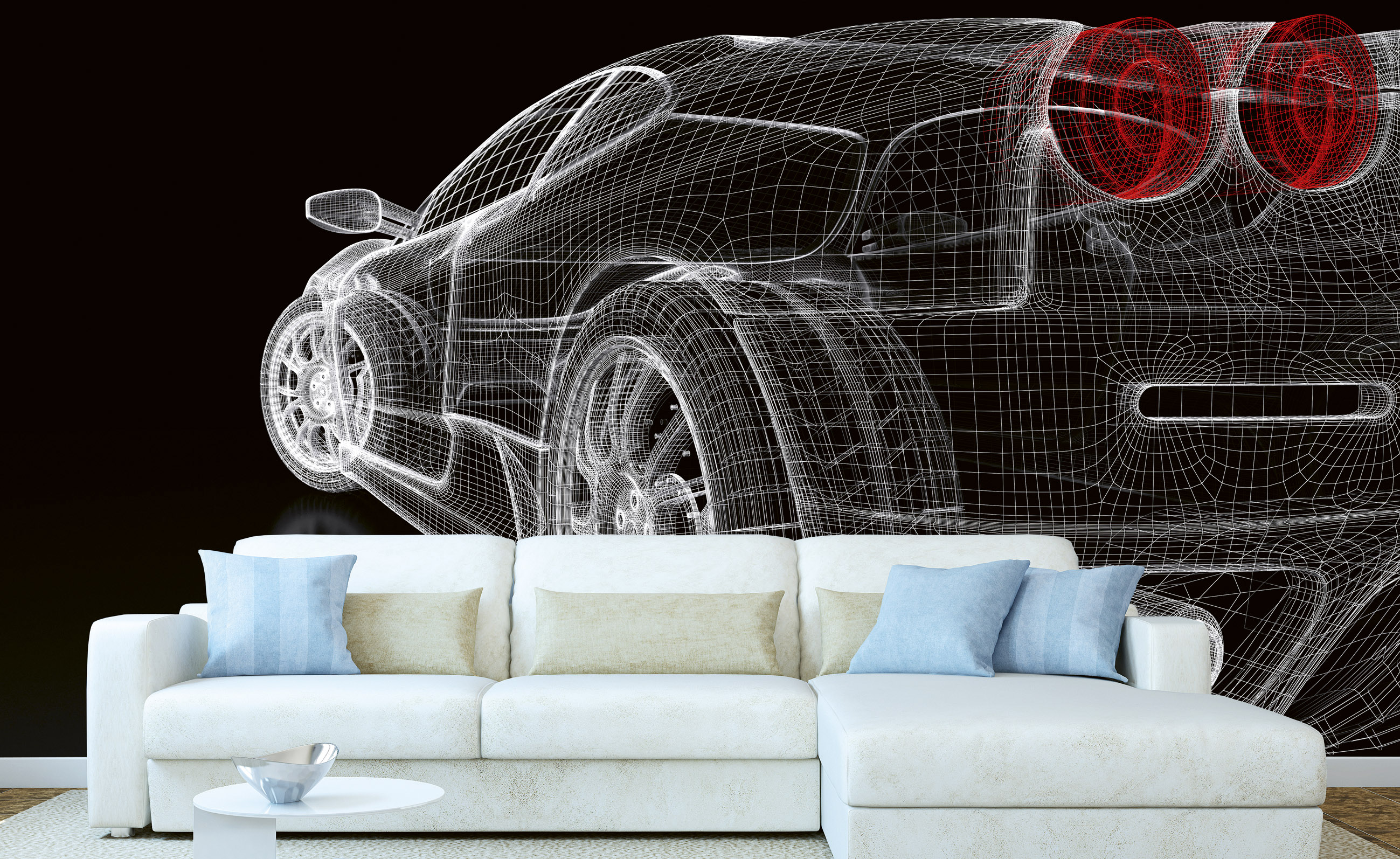 Foto tapet 3d car model dark, dimex, 5 fâșii, 375 x 250cm 