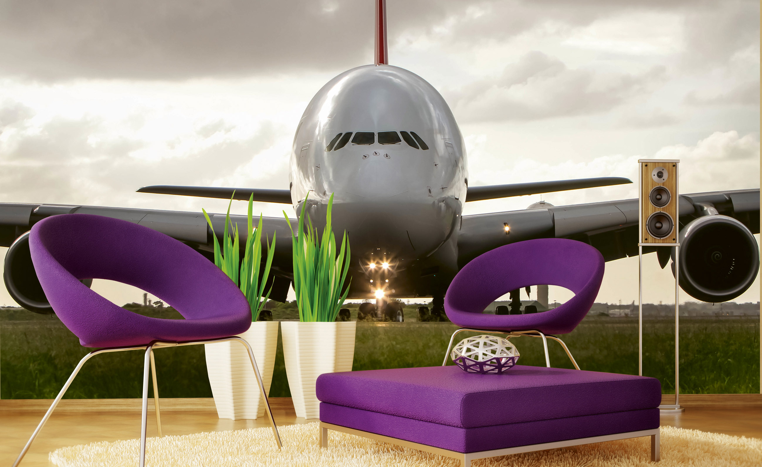 Foto tapet 3d airbus, dimex, 5 fâșii, 375 x 250cm 