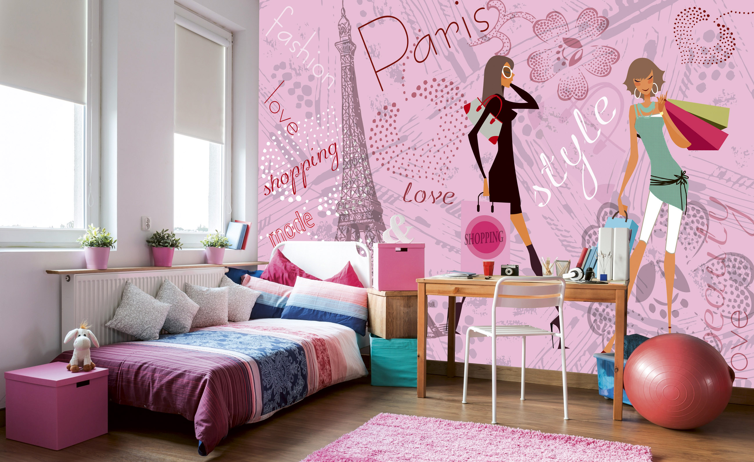 Foto tapet 3d paris style, dimex, 5 fâșii, 375 x 250cm 