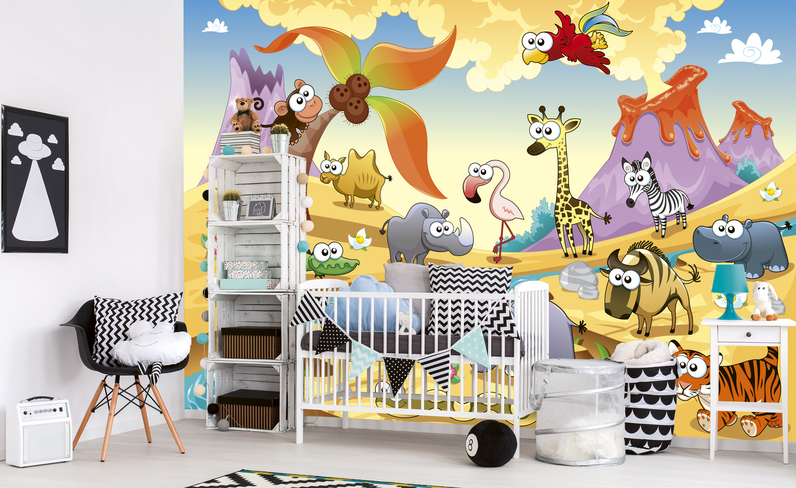 Foto tapet 3d savanna animals, dimex, 5 fâșii, 375 x 250cm 
