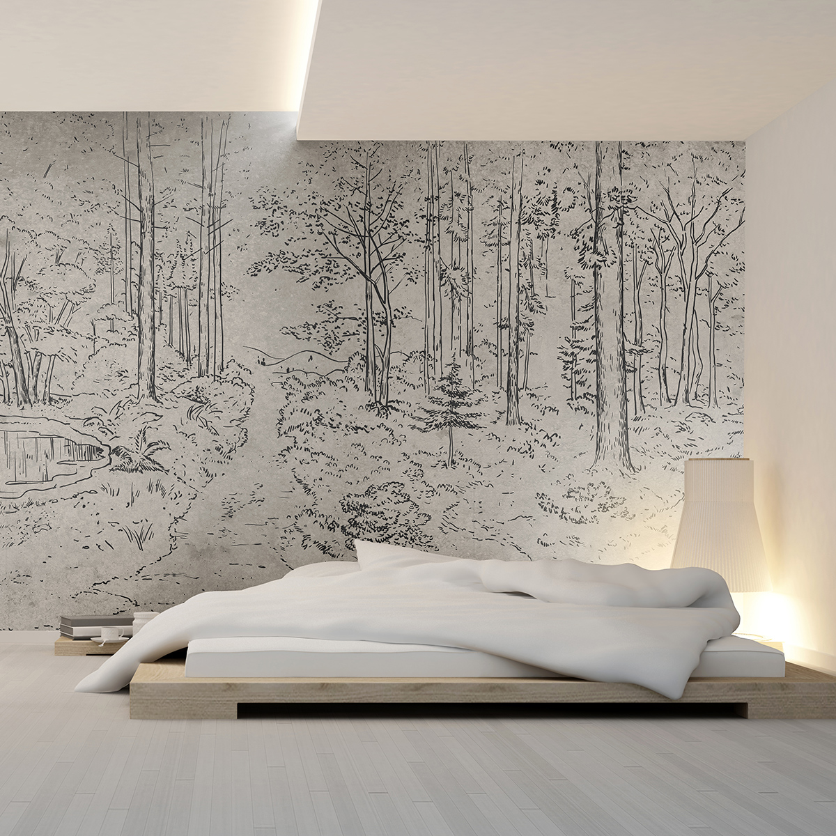 Tapet silvamentium cement, dream prints 