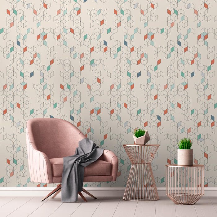 Tapet designer keziah day, sand & terracotta - feathr 