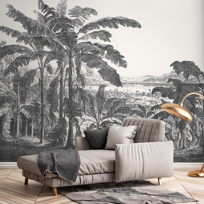 Tapet palms and mountain, feathr 