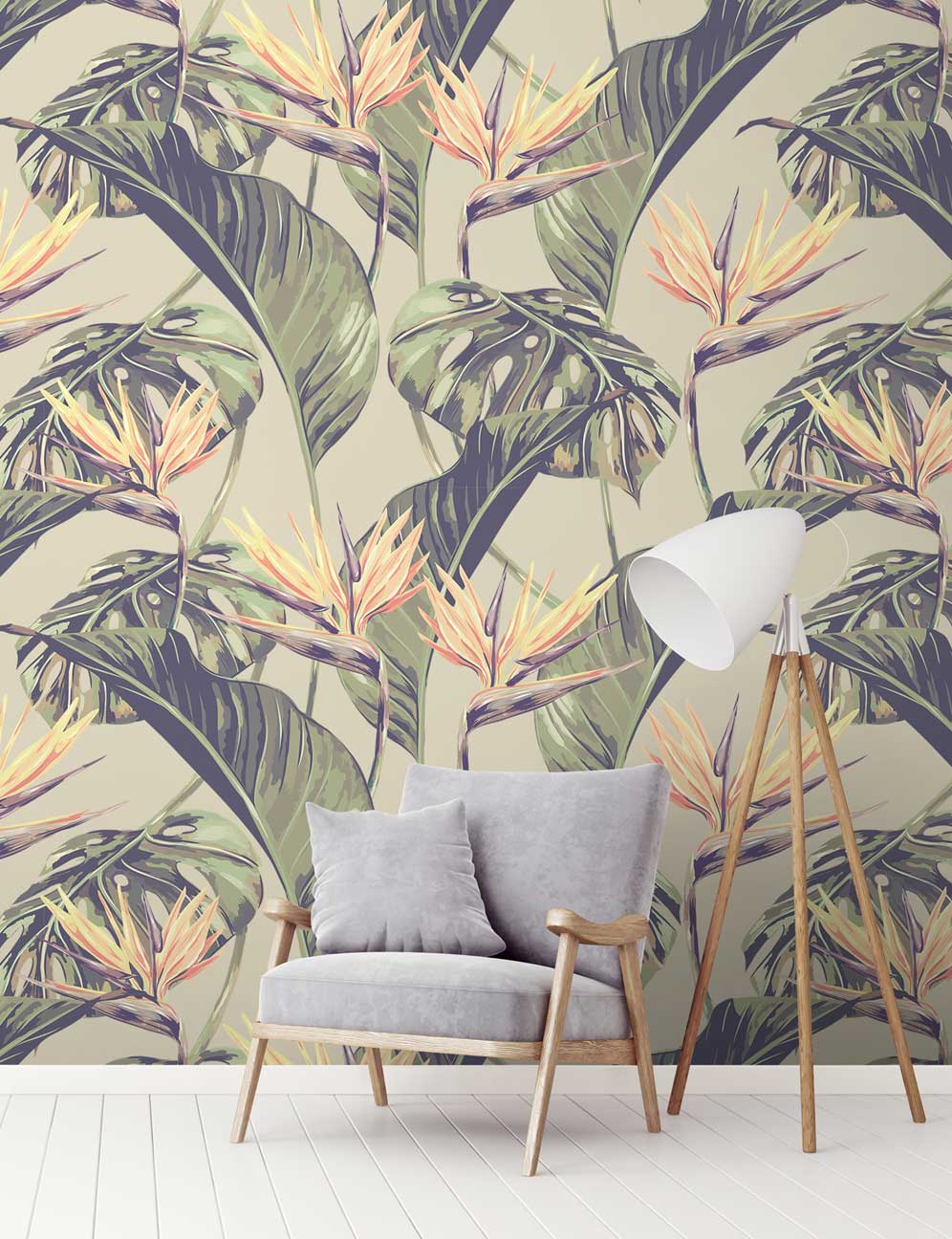 Tapet designer Bird of Paradise (Tropical Leaf), Original - Feathr