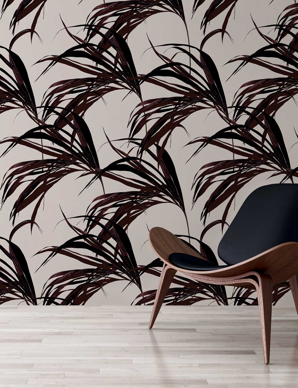 Tapet designer Winter Palm, Brown – Feathr Brown