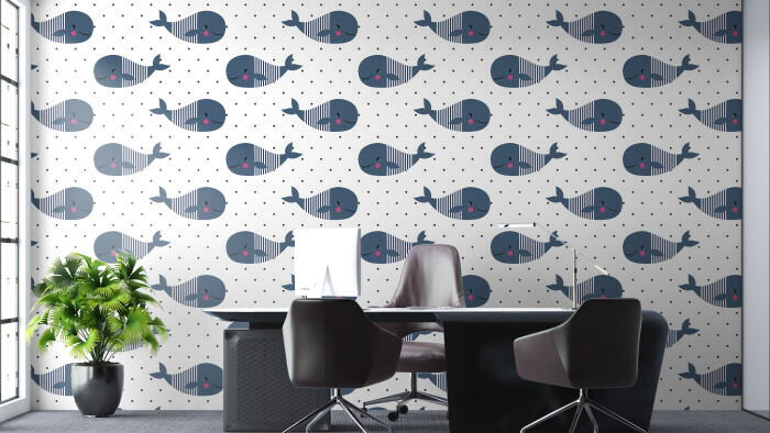 Fototapet little whales 2, dintr-o bucată, grandcanvas 