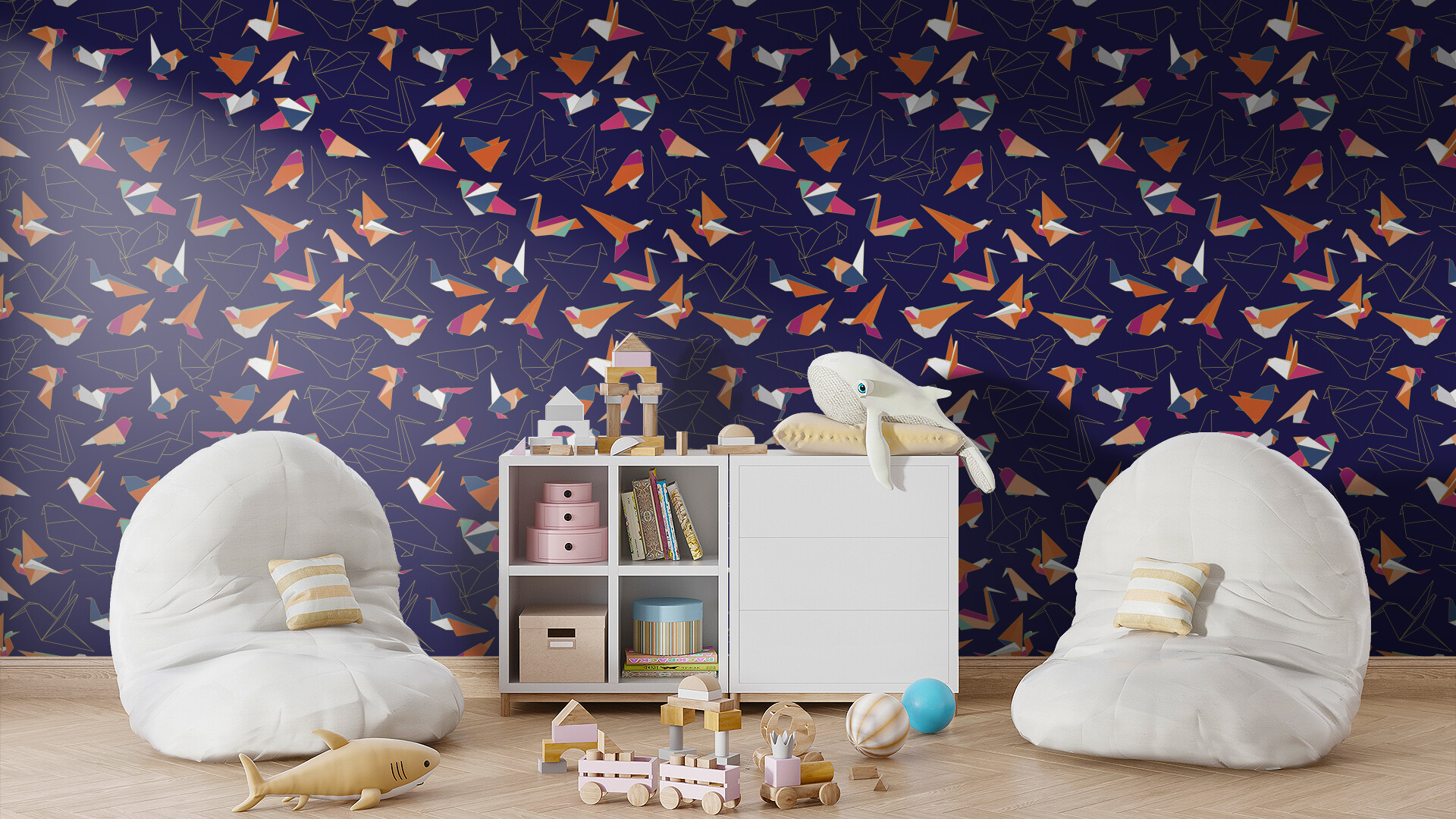 Fototapet swallow in origami, dintr-o bucată, grandcanvas 