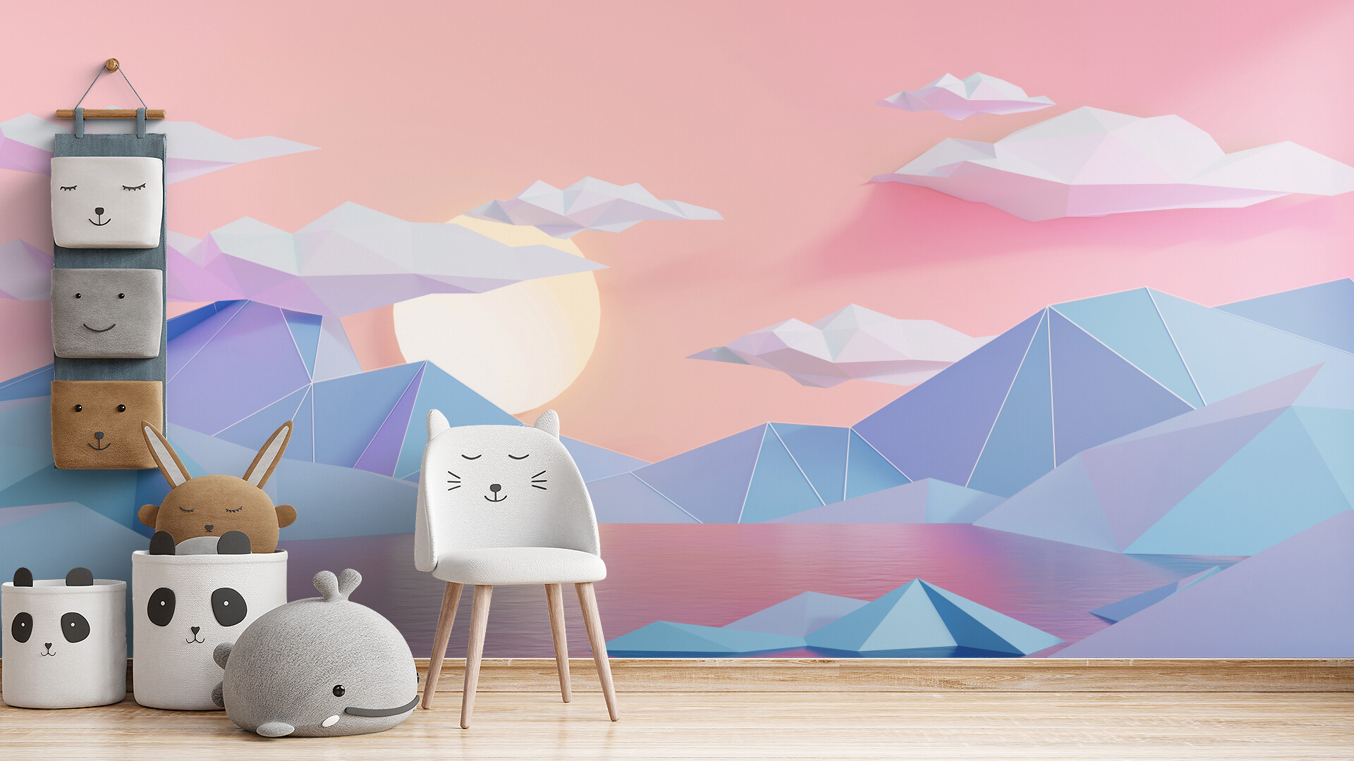 Fototapet landscape in low poly 3d, dintr-o bucată, grandcanvas 