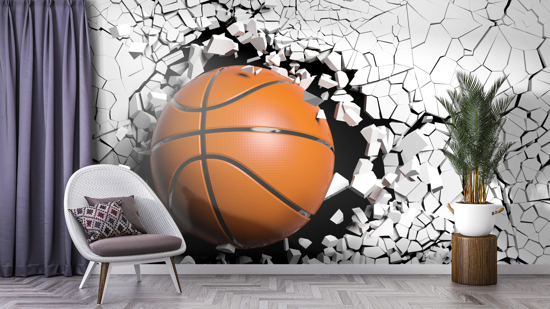 Fototapet basketball wreck 3d, dintr-o bucată, grandcanvas 