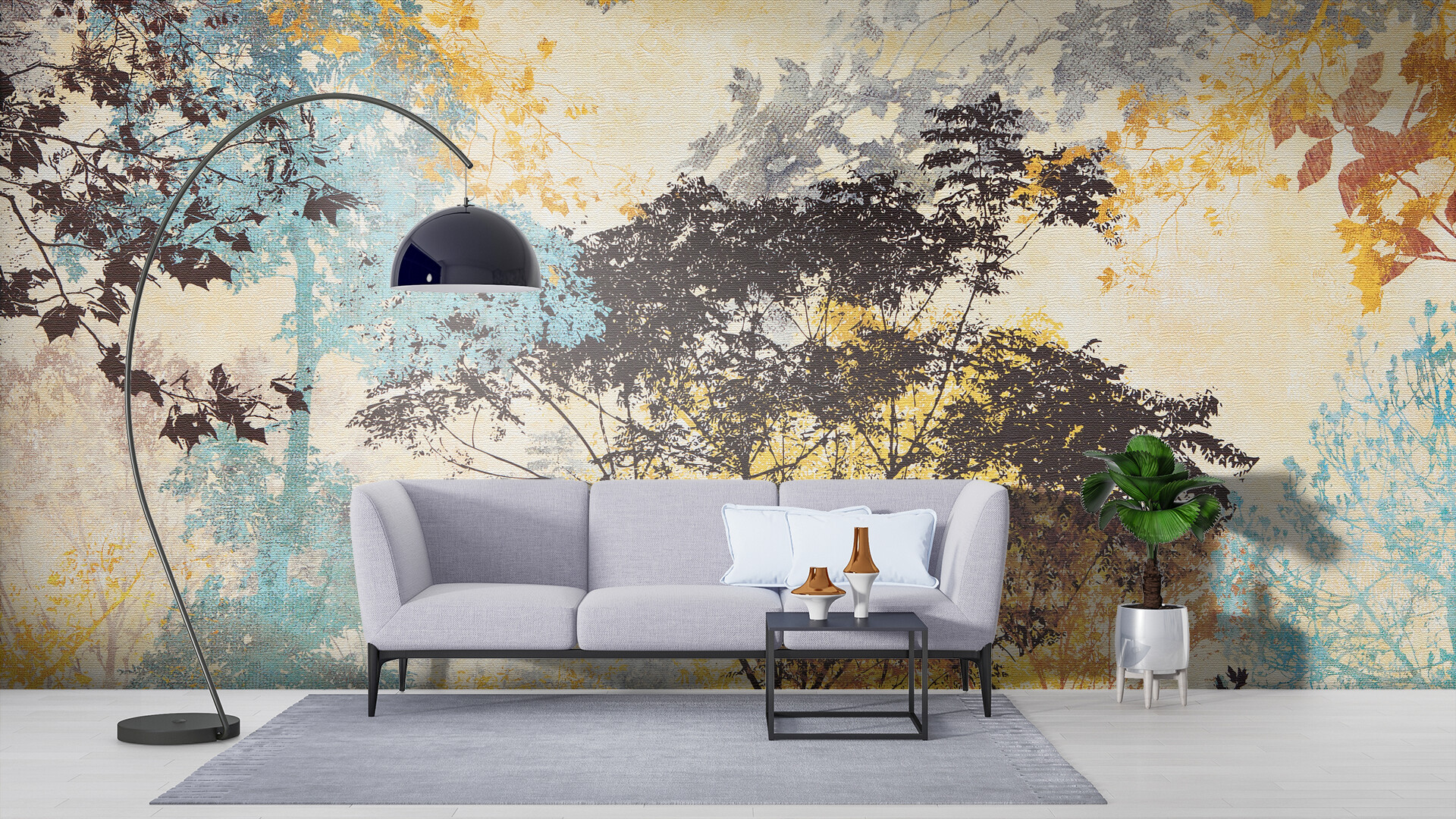 Fototapet trees vintage wall paint 3d, dintr-o bucată, grandcanvas 