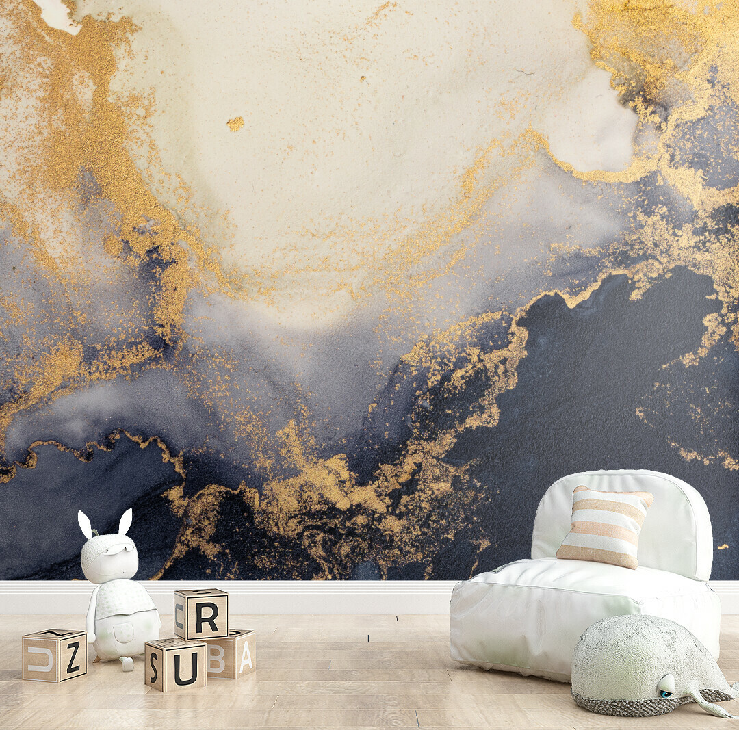 Fototapet water blue-grey marble, dintr-o bucată, grandcanvas 