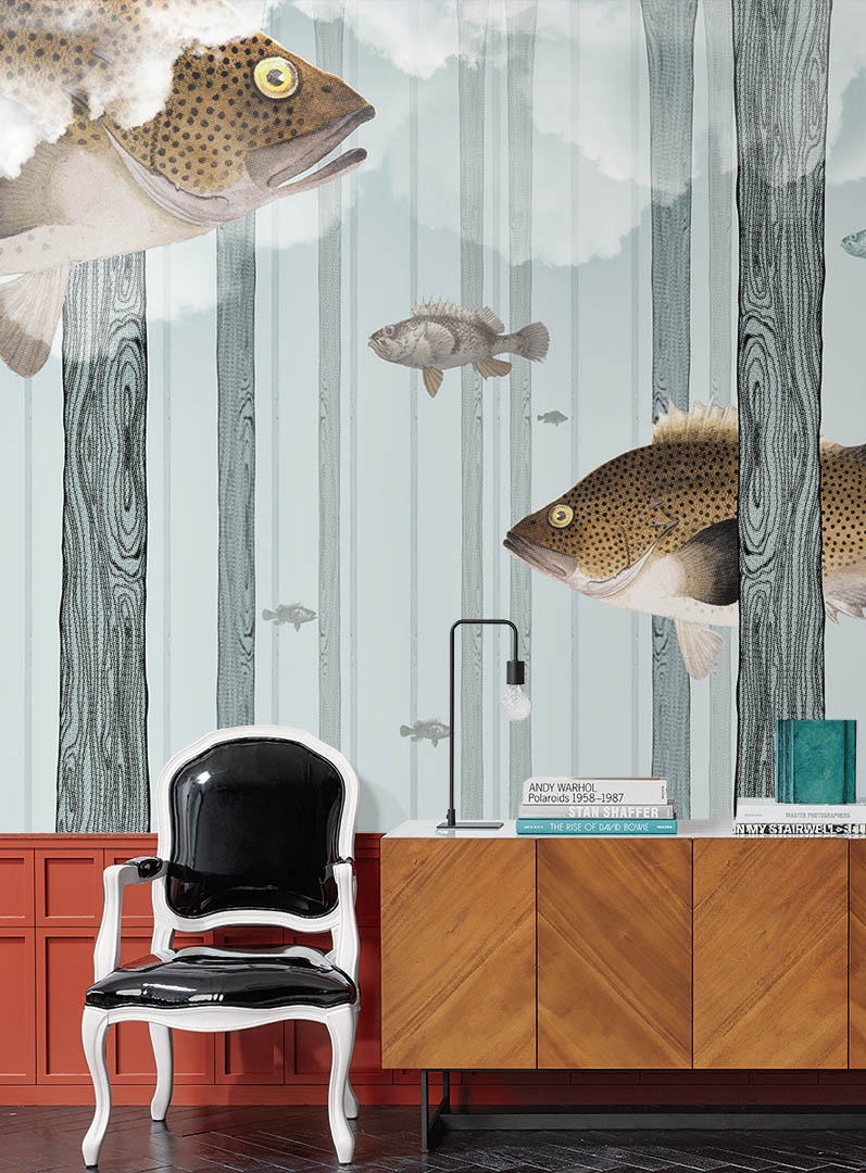 Fototapet contemporan Fish Forest, personalizat, Idea Murale 
