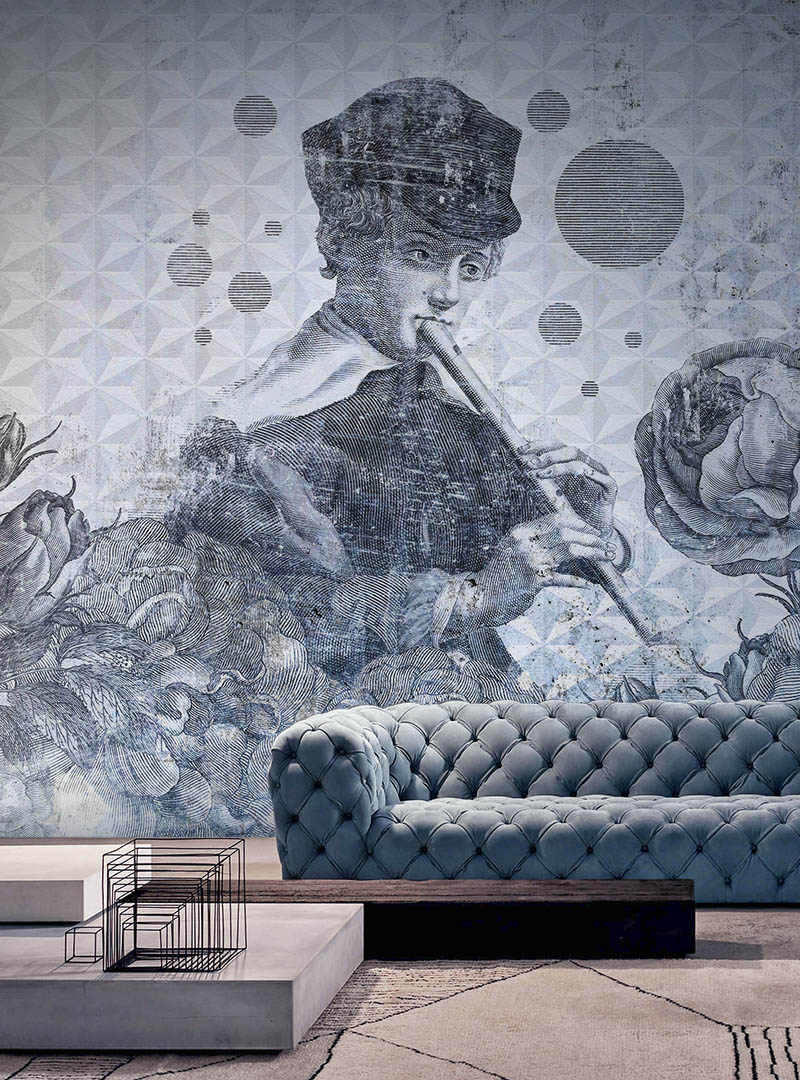 Fototapet contemporan Blue Melody, personalizat, Idea Murale idea murale