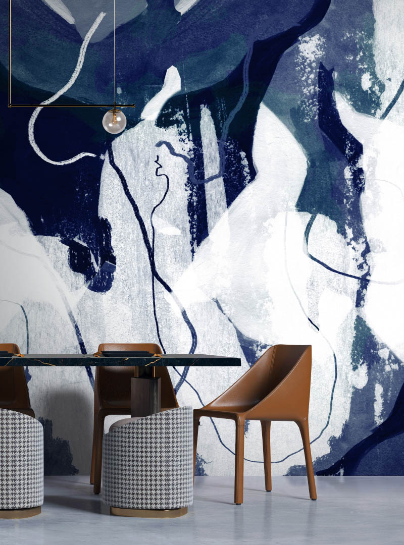 Fototapet contemporan Primordial Forms II – Blue, personalizat, Idea Murale