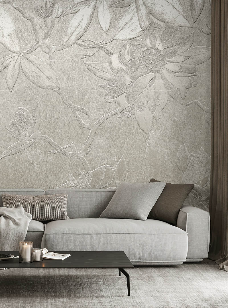 Tapet contemporan magnolia, idea murale 