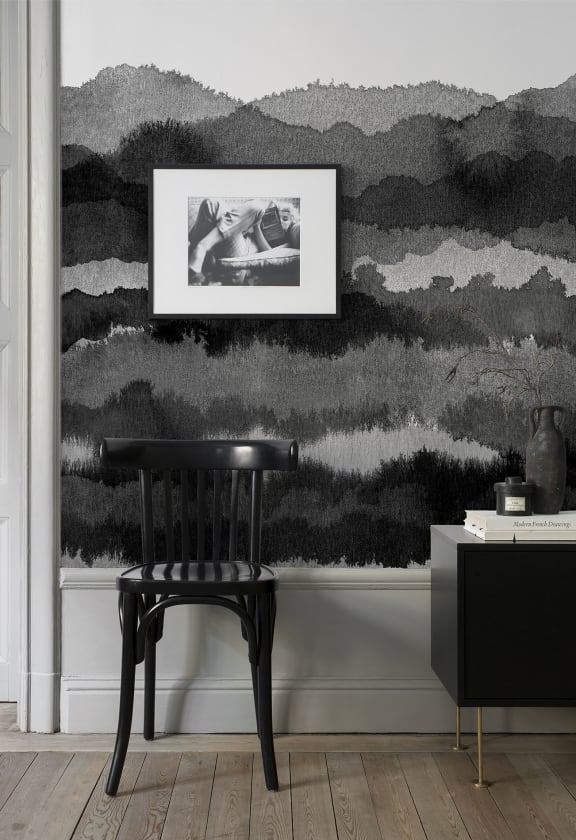 Tapet lavabil Midnatt Dark Grey, personalizat, Sandberg 