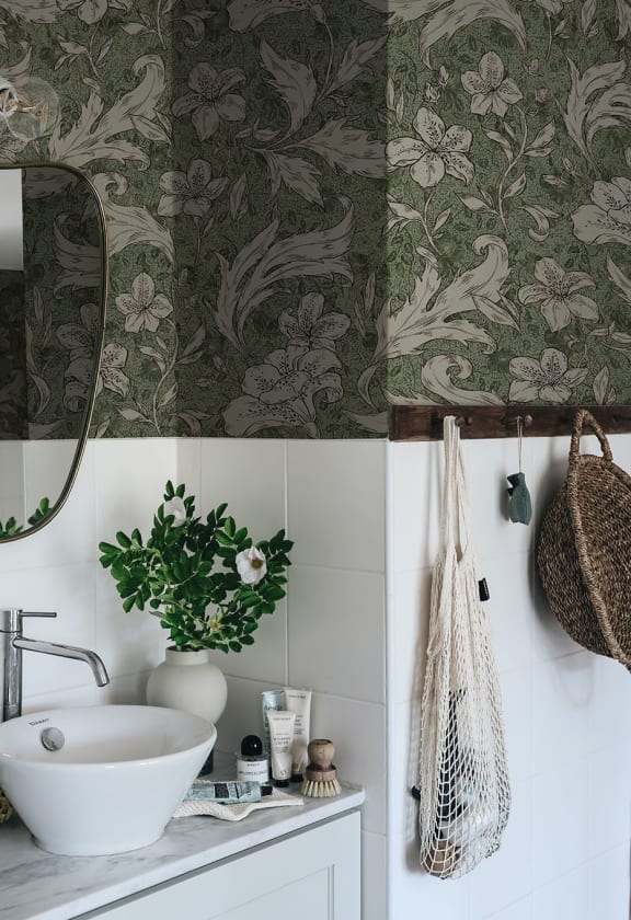 Tapet lavabil mattias forest green, personalizat, sandberg 