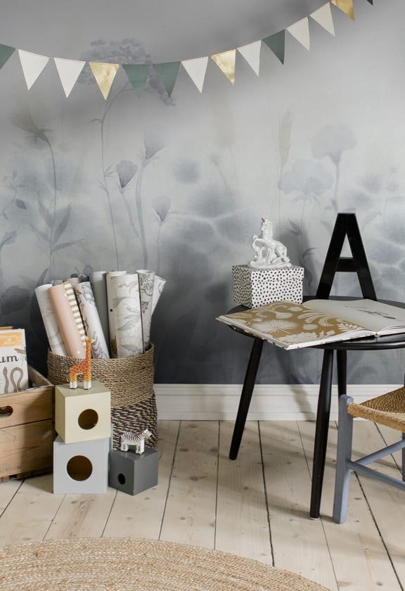 Tapet lavabil vilda misty blue, personalizat, sandberg 