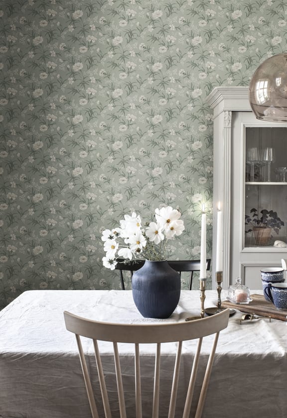Tapet lavabil emilie garden green, sandberg, 5.3mp / rola 