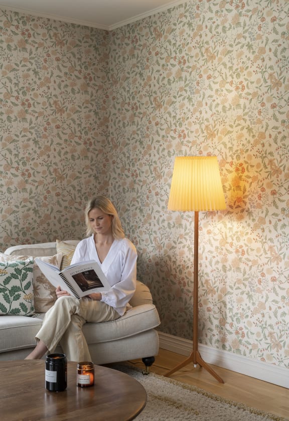 Tapet lavabil till karin spring green, sandberg, 5.3mp / rola 