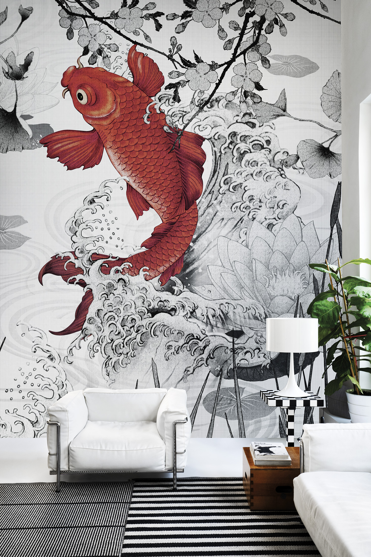 Tapet exclusive wallpaper / koi re-edition (rosu), londonart 