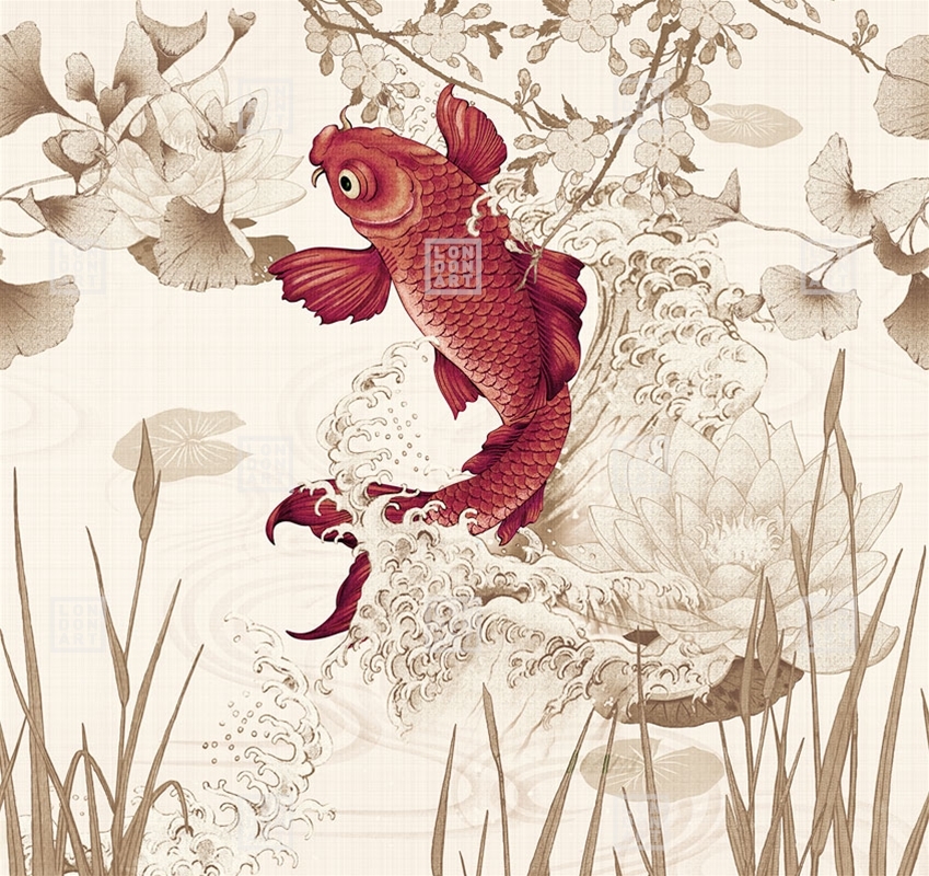 Tapet exclusive wallpaper / koi re-edition (caramiziu), londonart 