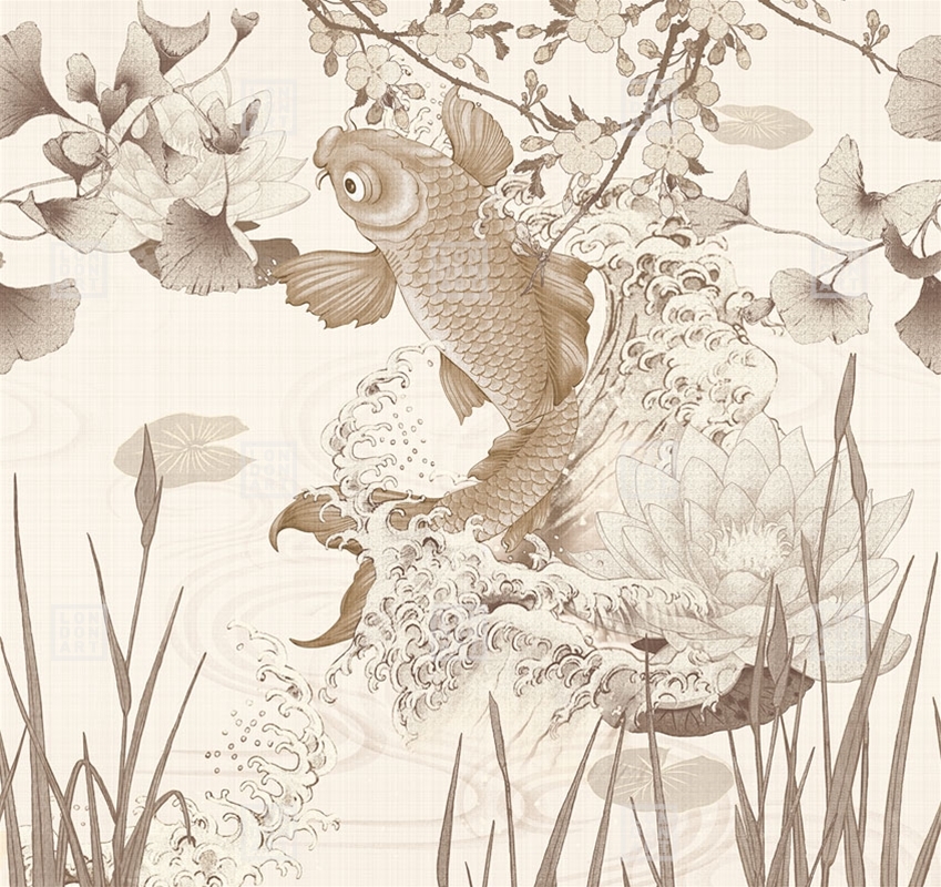 Tapet exclusive wallpaper / koi re-edition (bej), londonart 
