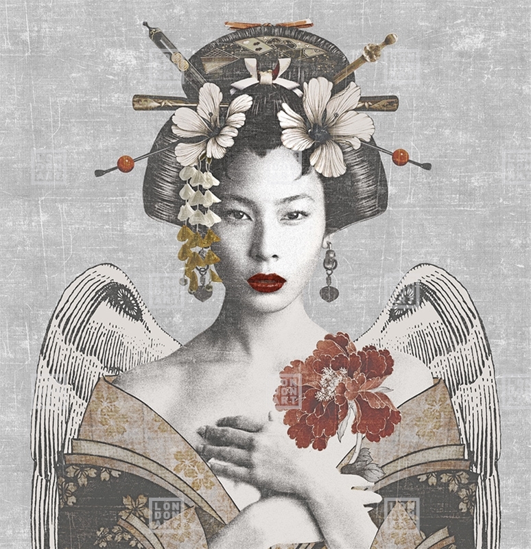 Tapet Exclusive Wallpaper / Geisha Re-Edition (gri), Londonart