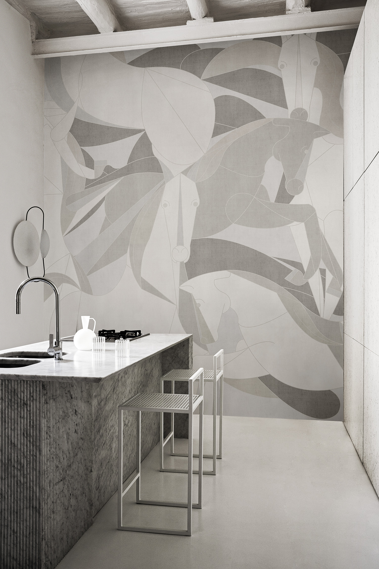 Tapet Exclusive Wallpaper / Murgese Horses Re-Edition (bej), Londonart