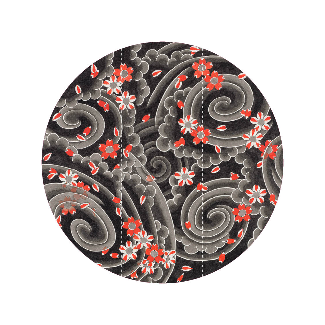 Tapet designer, rotund, Sakura Fubuki, Small by Kensho II, NLXL, 142cm Diametru 142cm