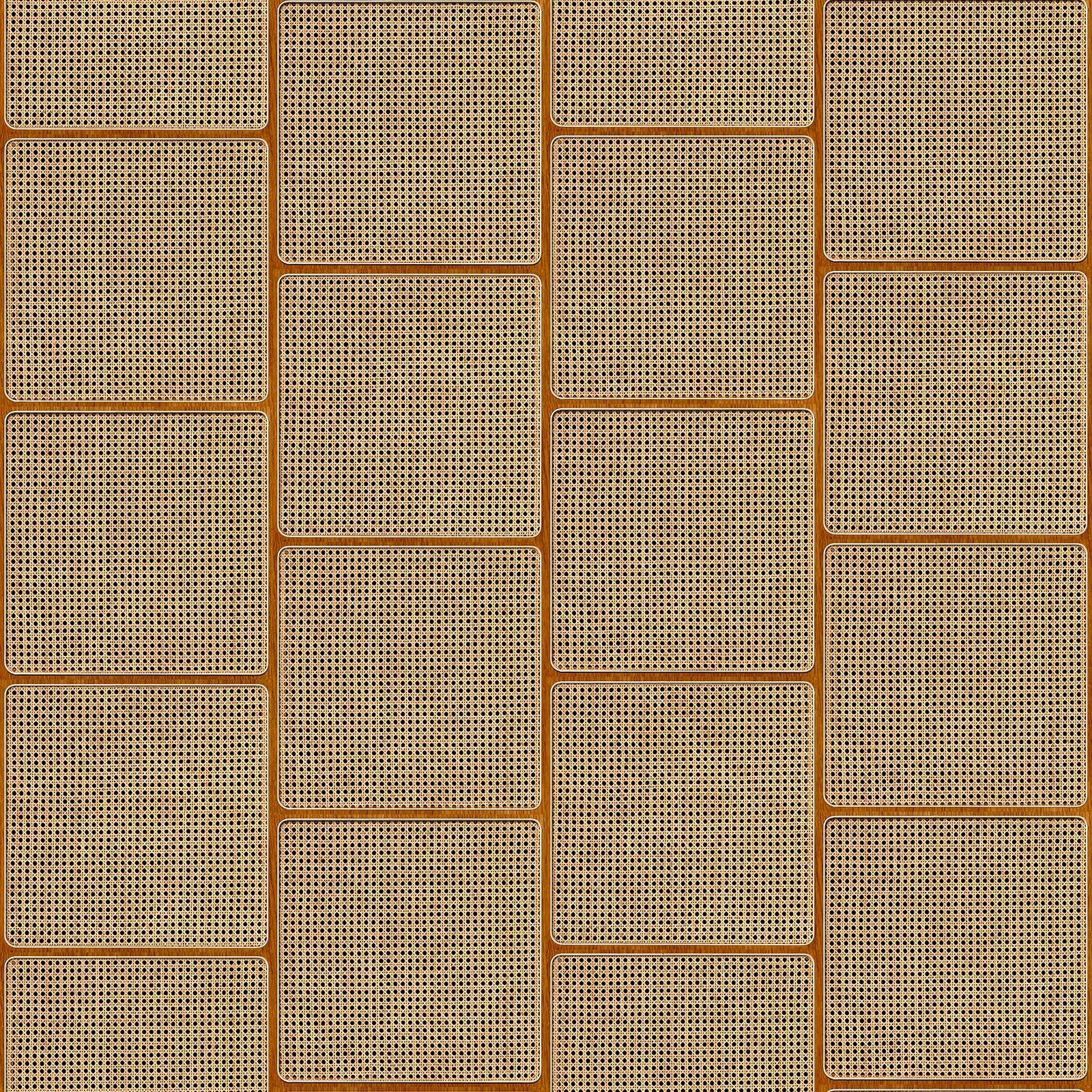 Tapet designer VOS Square Cane Webbing, Oak by Roderick Vos, NLXL, 4.87mp/rola