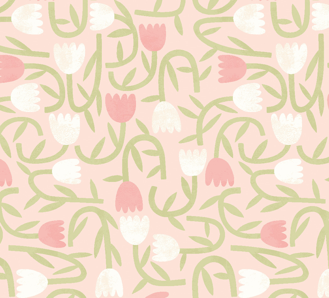 Tapet tiny tulip, blush, ohpopsi 