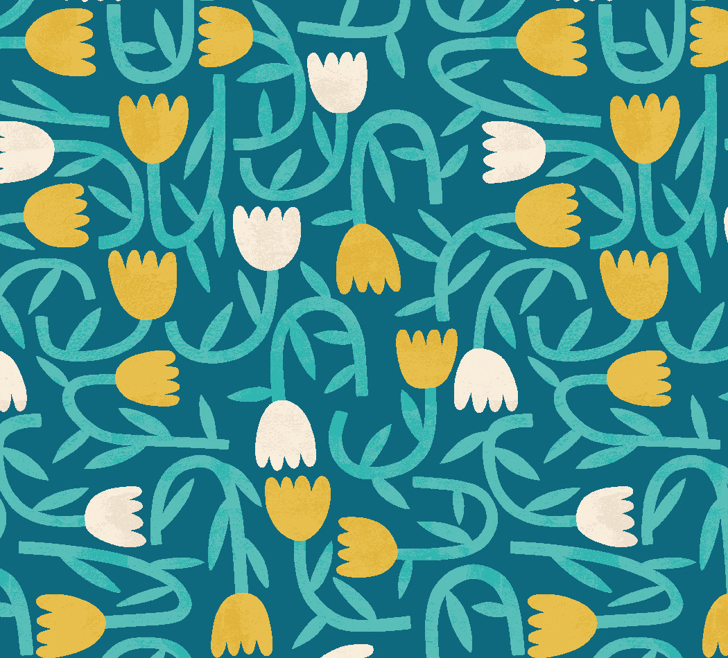 Tapet tiny tulip, azure, ohpopsi 